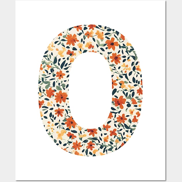 A vintage flower pattern filling the letter o Wall Art by Studio468